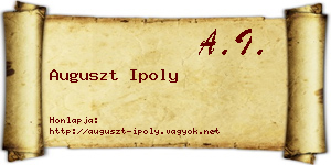 Auguszt Ipoly névjegykártya